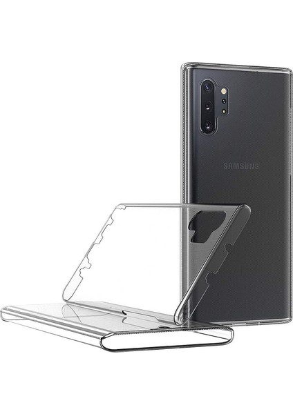 Samsung Galaxy Note 10 Plus 360 Kılıf Şeffaf Silikon Ön Arka