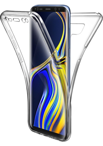Samsung Galaxy Note 9 360 Derece Kılıf Şeffaf Silikon Ön Arka
