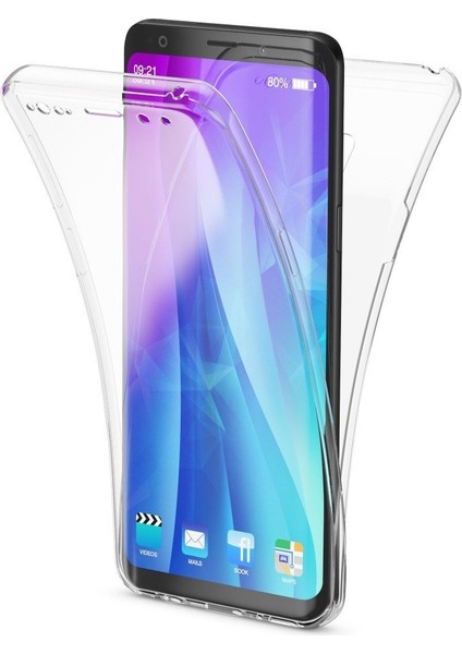 Samsung Galaxy S9 Plus 360 Derece Kılıf Kristal Silikon Ön Arka