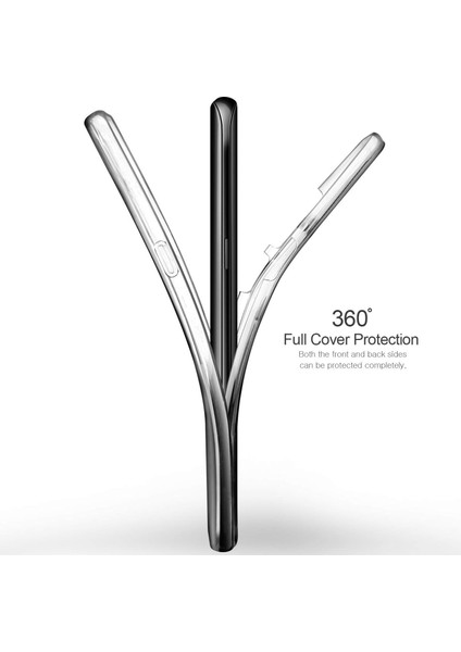 Samsung Galaxy S9 Plus 360 Derece Kılıf Kristal Silikon Ön Arka