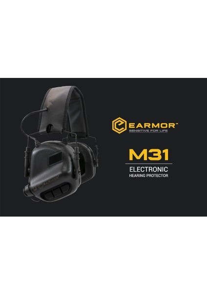 Earmor M31 Mod3 Aktif Koruma Atış Kulaklığı Siyah