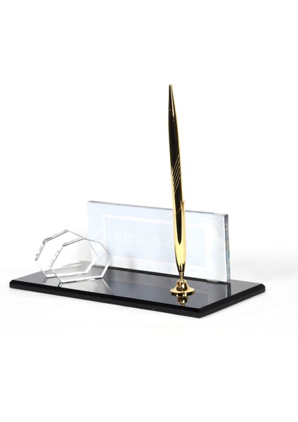 Modern Görünümlü Altın Kristal 3D Masa Isimlik fiyatları