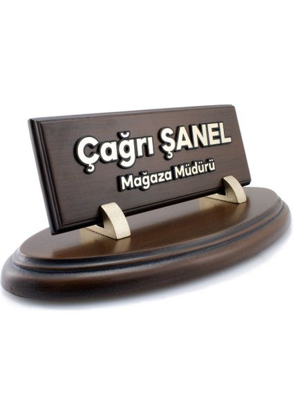 Oval Ahşap Masa Isimliği