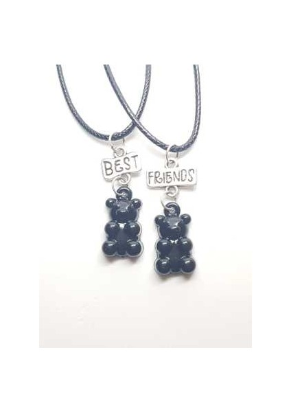 Jelibon Ayıcıklar Arkadaşlık Bff Best Friends Kolyesi Model 15. Çocuk Genç Kolye.