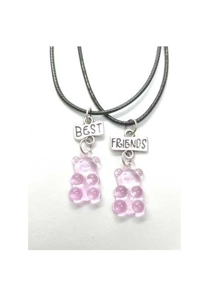 Jelibon Ayıcıklar Arkadaşlık Bff Best Friends Kolyesi Model 17. Çocuk Genç Kolye.