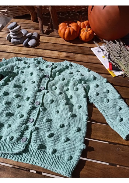 Handmade Ponponlu El Örgüsü Çocuk Hırkası fırsatları