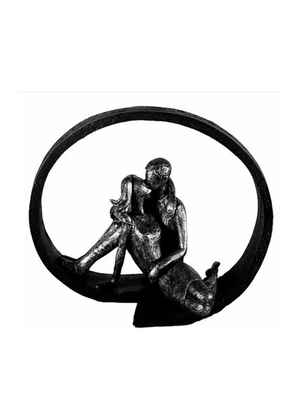 Dekoratif Polyester Çember Içi Sevgililer Biblo (22X27CM)