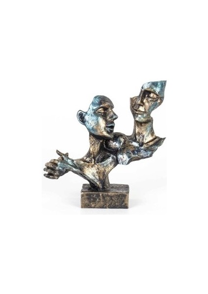 Dekoratif Polyester Sevgililer Mask Heykeli (25X23CM)