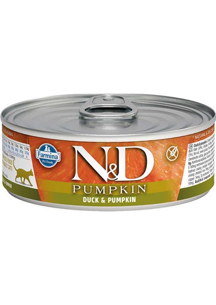 Nd 2093 Pumpkin Balkabaklı ve Ördek Etli Kedi Konservesi 80 gr