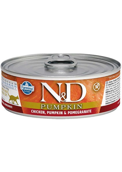 Nd 2086 Pumpkin Balkabaklı Tavuk Etli ve Narlı Kedi Konservesi 80 gr