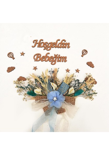 Bebek Kapı Süsü, Hastane Kapı Süsü, Yapma Aksesuarları (1 Adet) Mavi - 36502