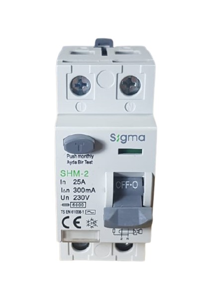 2X25A 300MA Kaçak Akım Rölesi Sigma