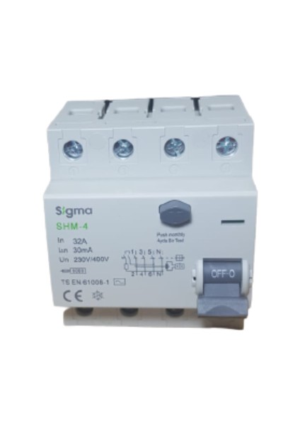 4X32A 30MA Kaçak Akım Rölesi Sigma