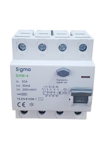 4X50A 30MA Kaçak Akım Rölesi Sigma