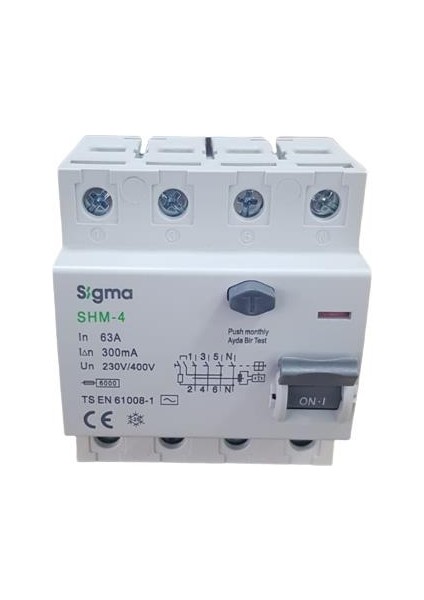 4X63A 300MA Kaçak Akım Rölesi Sigma