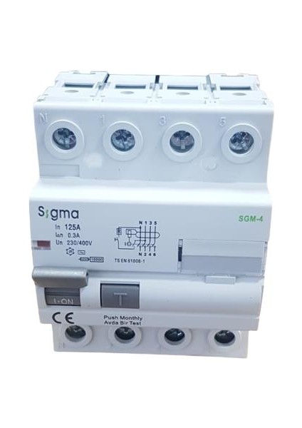 4X125A 300MA Kaçak Akım Rölesi Sigma