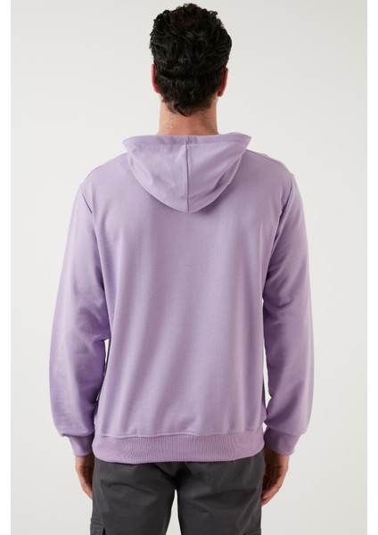 Slim Fit Baskılı Kapüşonlu Kanguru Cepli Pamuklu Sweat Erkek Sweat 5414017