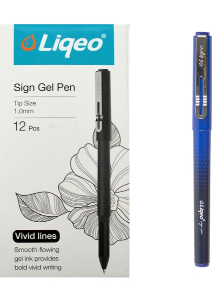 Sign Gel Pen Imza Kalemi 1.0mm Mavi 12 Adet