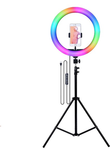 210 cm Tripod -Led Halka Işık Youtuber Tiktok Makyaj Stüdyo Işığı  Ring Light