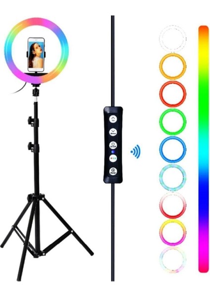 210 cm Tripod -Led Halka Işık Youtuber Tiktok Makyaj Stüdyo Işığı  Ring Light