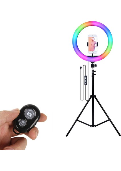 210 cm Tripod -Led Halka Işık Youtuber Tiktok Makyaj Stüdyo Işığı  Ring Light