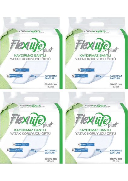 Flexilife Kaydırmaz Bantlı Yatak Koruyucu 60X90 cm 30'lu 4 Paket