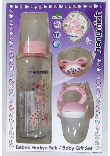Bebek Hediye Seti 4'lü Pembe