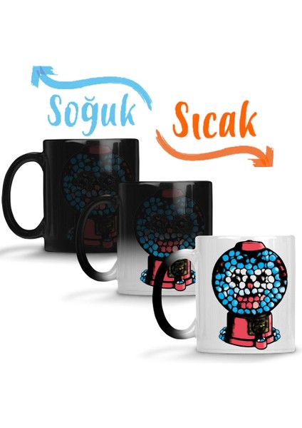 Gumball Şeker Makinesi Tv Show Sihirli Kupa Bardak Porselen