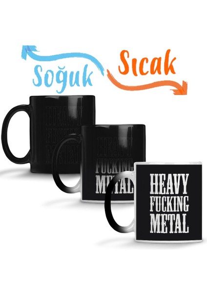 Heavy Metal Sihirli Kupa Bardak Porselen