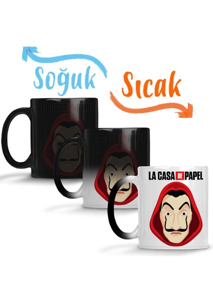 La Casa De Papel Mascara De Dali Sihirli Kupa Bardak Porselen