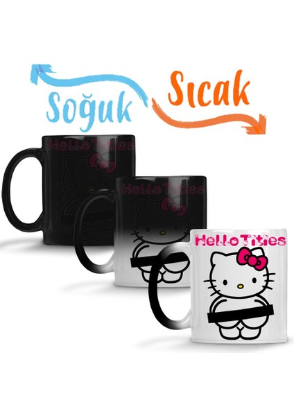 Hello Tities Hello Kitty Sihirli Kupa Bardak Porselen