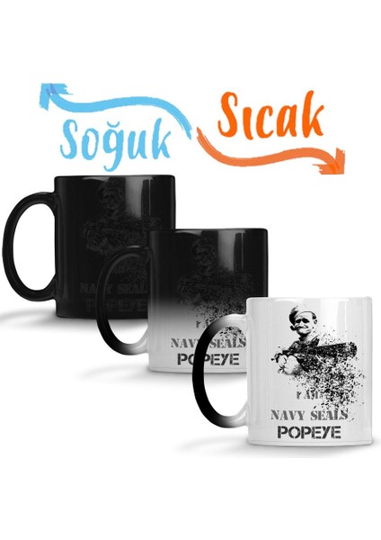 Popeye Fuzileiro Naval Sihirli Kupa Bardak Porselen