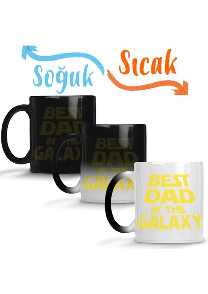 Best Dad In The Galaxy Sihirli Kupa Bardak Porselen