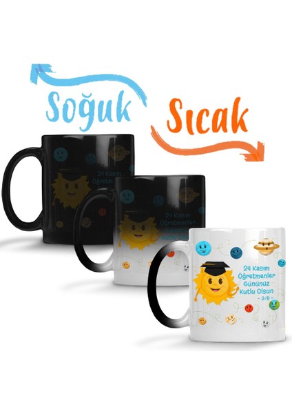 24 Kasım Özel Öğretmenler Günü Sihirli Kupa Bardak Porselen