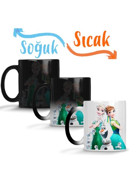 Elsa Frozen Fever Anna Olaf Sihirli Kupa Bardak Porselen