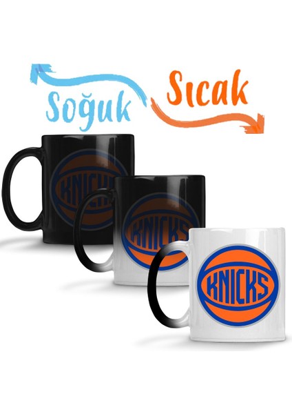 New York Knicks Logo Sihirli Kupa Bardak Porselen