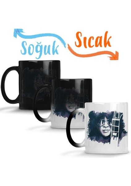 Slash Guns´n Roses Sihirli Kupa Bardak Porselen