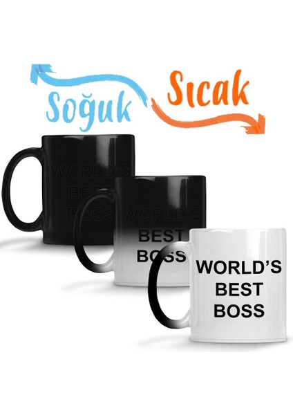 World's Best Boss Sihirli Kupa Bardak Porselen