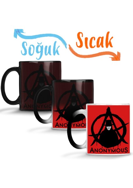 Anonymous Vfor Vendetta Sihirli Kupa Bardak Porselen