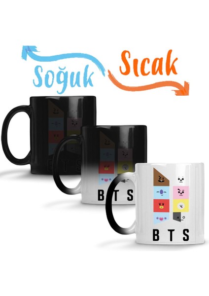 Bts BT21 Karakterleri Sihirli Kupa Bardak Porselen