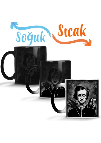 Nevermore Edgar Allan Poe Sihirli Kupa Bardak Porselen