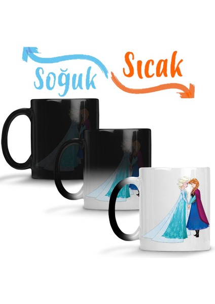 Elsa ve Anna Sihirli Kupa Bardak Porselen