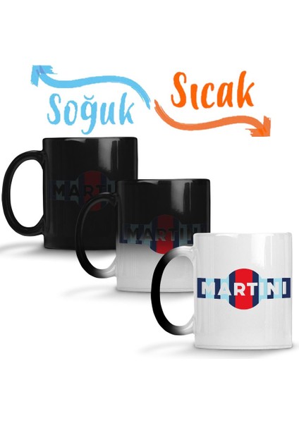 Martini Martini Racing Stripe Sihirli Kupa Bardak Porselen