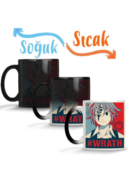 The Seven Deadly Sins Meliodas- Wrath Sihirli Kupa Bardak Porselen