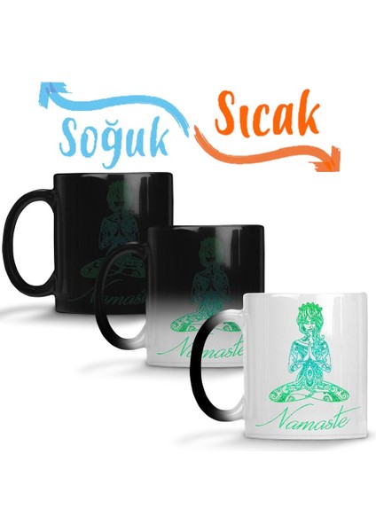 Namaste Yoga Sihirli Kupa Bardak Porselen