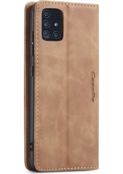 Hello-U 013 Serisi Deri Cüzdan Otomatik Kapanış Galaxy A51 Için Standı - Kahverengi (Yurt Dışından) indirimleri