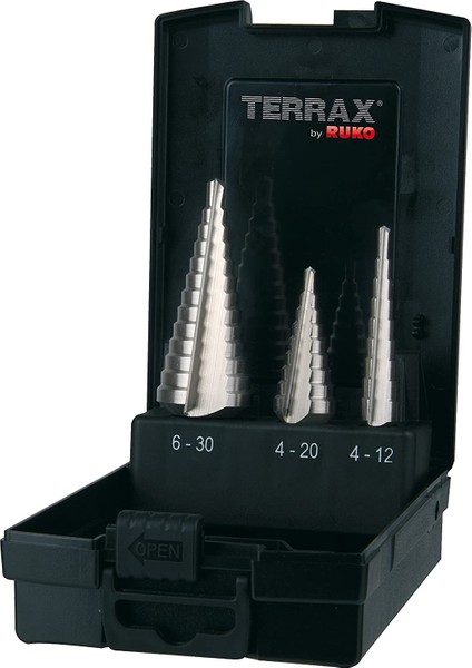 Terrax By Ruko 3 Parça Kademeli Matkap Ucu Seti Hss Parlak Yüzey Kaplama