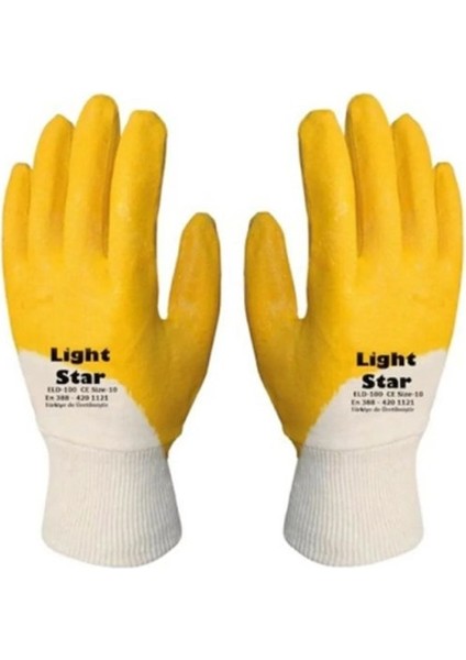 Sarı Latex Iş Eldiveni Light Star 12 Adet