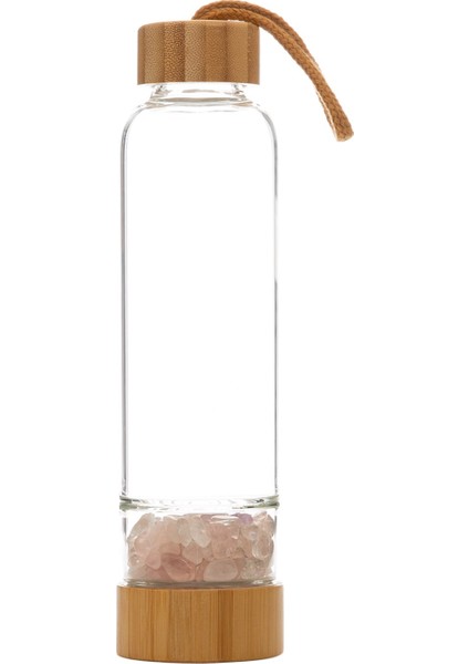 Pembe Kuvars Kırık Taşlı Su Matarası