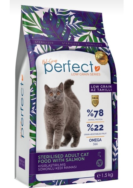 Az Tahıllı Kısırlaştırılmış Somonlu Kedi Maması 1.5 kg